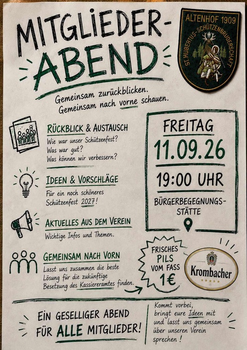 Mitgliederabend Schützen Altenhof